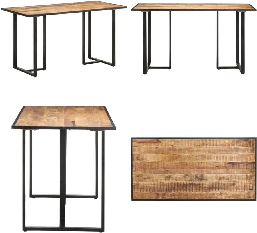 VidaXL Eettafel 140 cm ruw mangohout Eettafel Eettafels Eetkamertafel Eetkamertafels