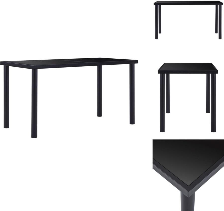 The Living Store Eetkamertafel Zwart Gehard Glas Metaal 140x70x75cm Eetkamertafel Zwarte Eettafel Design Eettafel Moderne Eettafel Glas Eettafel
