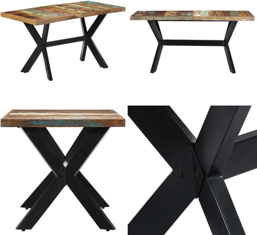 VidaXL Eettafel 140x70x75 cm massief gerecycled hout Eettafel Eettafels Eetkamertafel Eetkamertafels