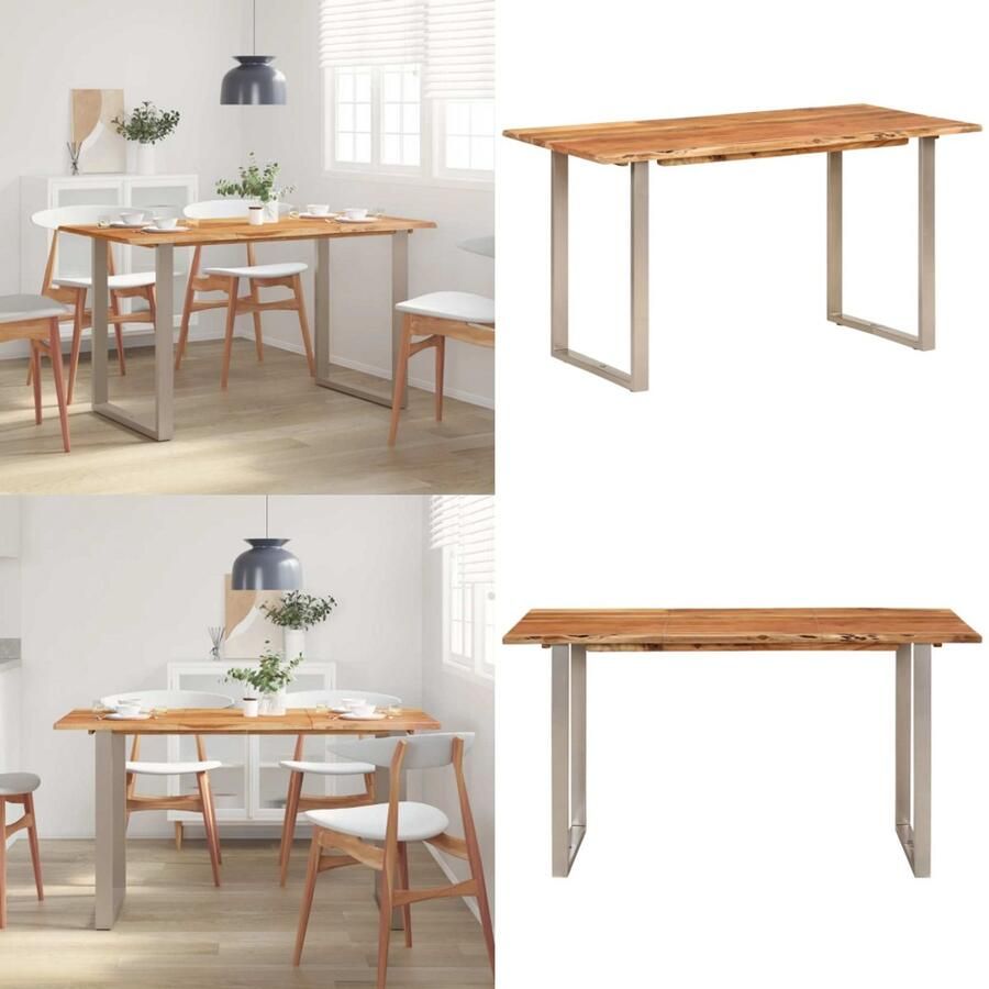 VidaXL Eettafel 140x70x76 cm massief acaciahout Eettafel Eettafels Eetkamertafel Eetkamertafels