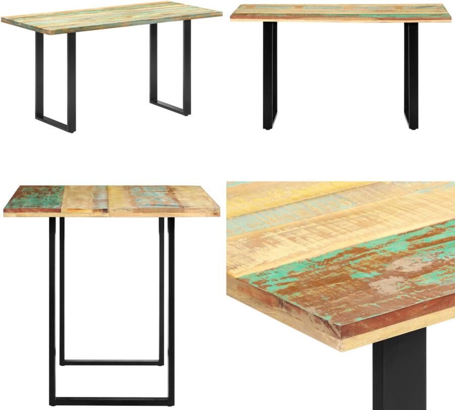 VidaXL Eettafel 140x70x76 cm massief gerecycled hout Eettafel Eettafels Eetkamertafel Eetkamertafels