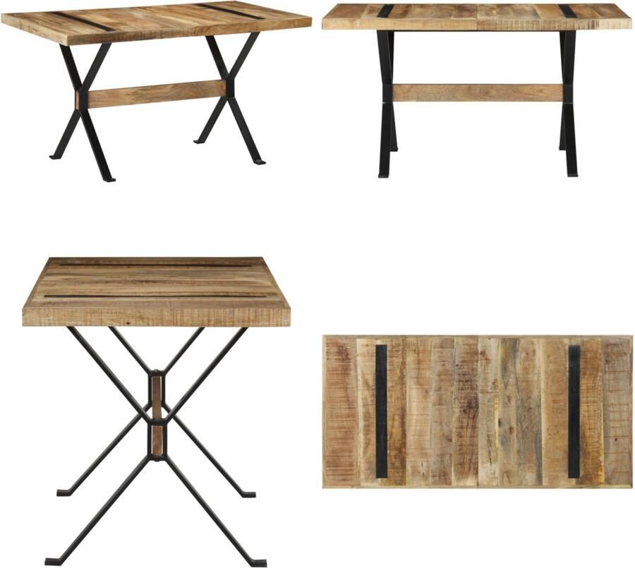 VidaXL Eettafel 140x70x76 cm ruw mangohout Eettafel Eettafels Eetkamertafel Eetkamertafels
