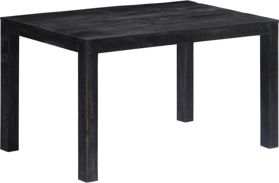 VidaXL Eettafel 140x80x76 cm massief mangohout zwart
