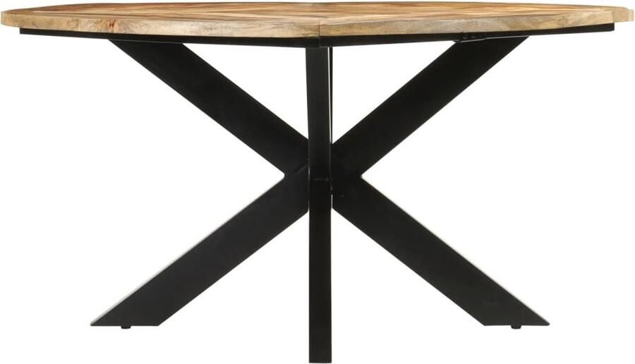VidaXL Eettafel ?150x76 cm Mangohout & IJzer Eettafel Eettafels Eetkamertafel Tafel