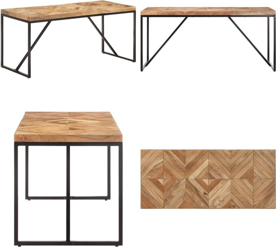 VidaXL Eettafel 160x70x76 cm massief acaciahout en mangohout Eettafel Eettafels Eet Tafel Eet Tafels
