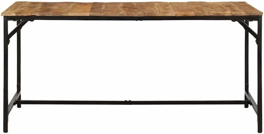 VidaXL Eettafel 160x80x75 cm massief hout ruw mangohout