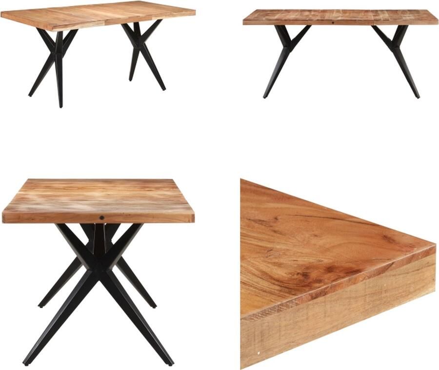 VidaXL -Eettafel-160x80x76-cm-massief-acaciahout