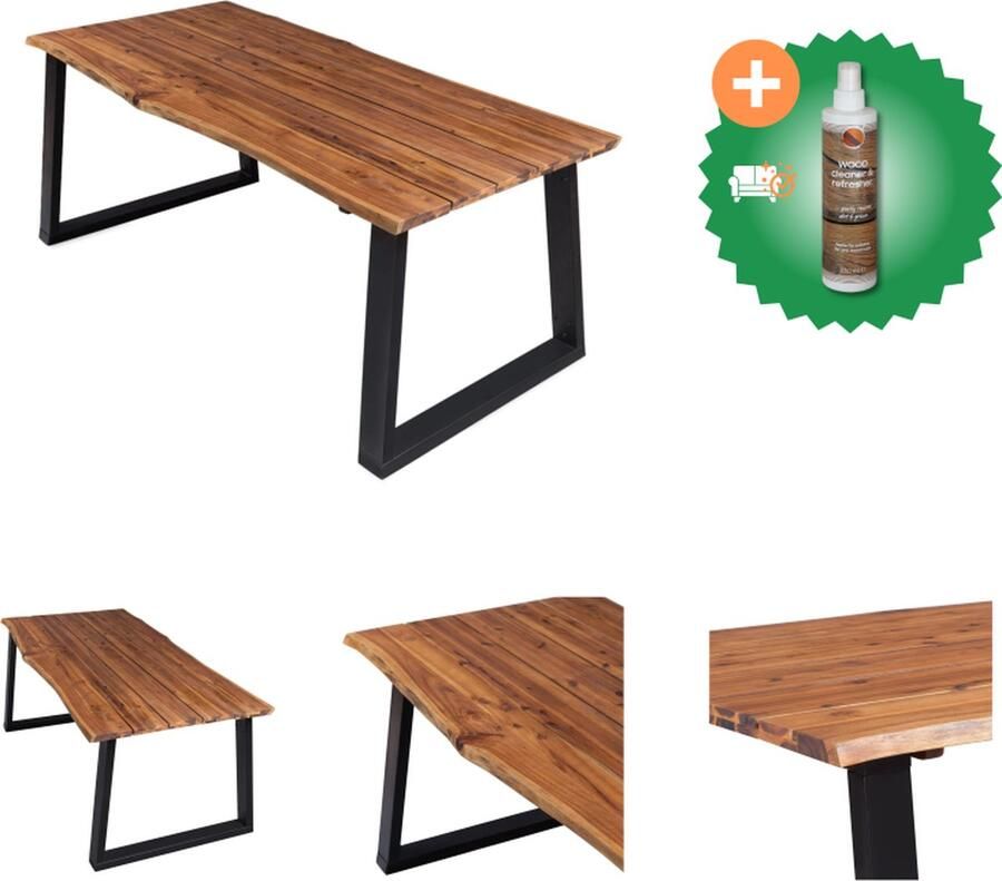 VidaXL Eettafel 170x90x75 cm massief acaciahout Tafel Inclusief Houtreiniger en verfrisser