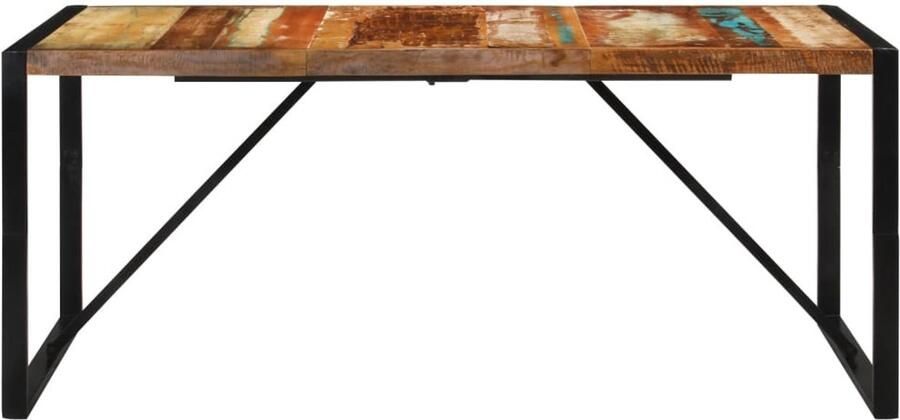 The Living Store Eettafel 175x90x76 cm massief gerecycled hout Vintage Eettafel Houten Eettafel Retro Eettafel Keuken Tafel Eetkamertafel