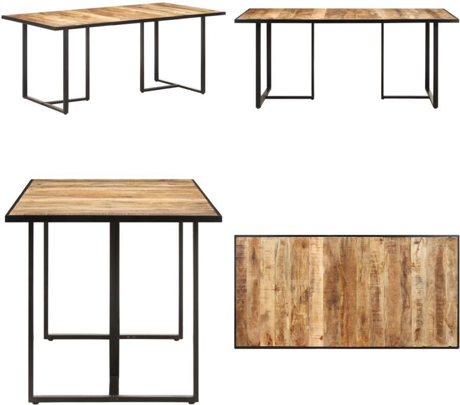 VidaXL Eettafel 180 cm ruw mangohout Eettafel Eettafels Eetkamertafel Eetkamertafels
