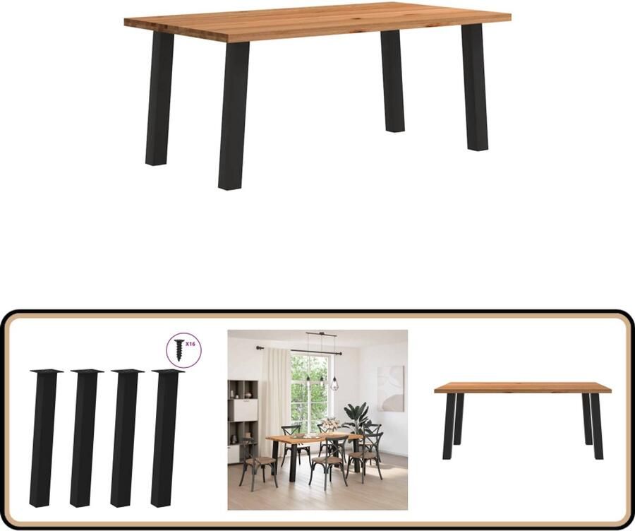 VidaXL Eettafel 180x100x74 cm massief eikenhout Eettafel Eettafels Eetkamertafel Keukentafel