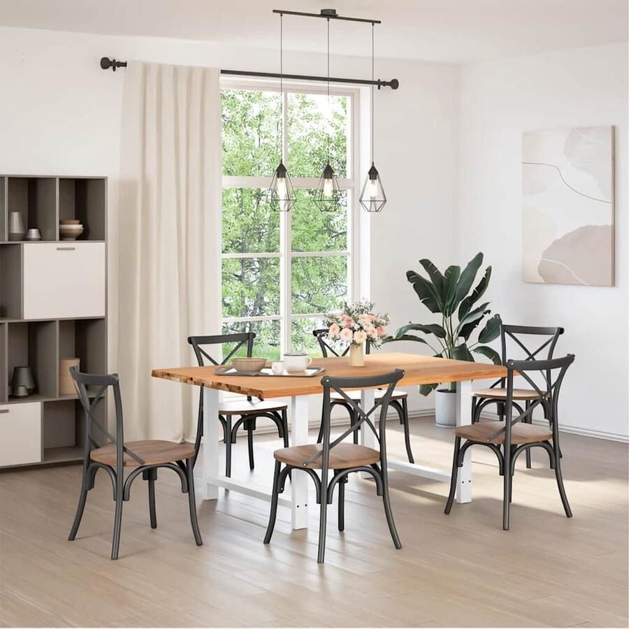 VidaXL Eettafel 180x120 cm massief eikenhout Eettafel Eettafels Eetkamertafel Keukentafel