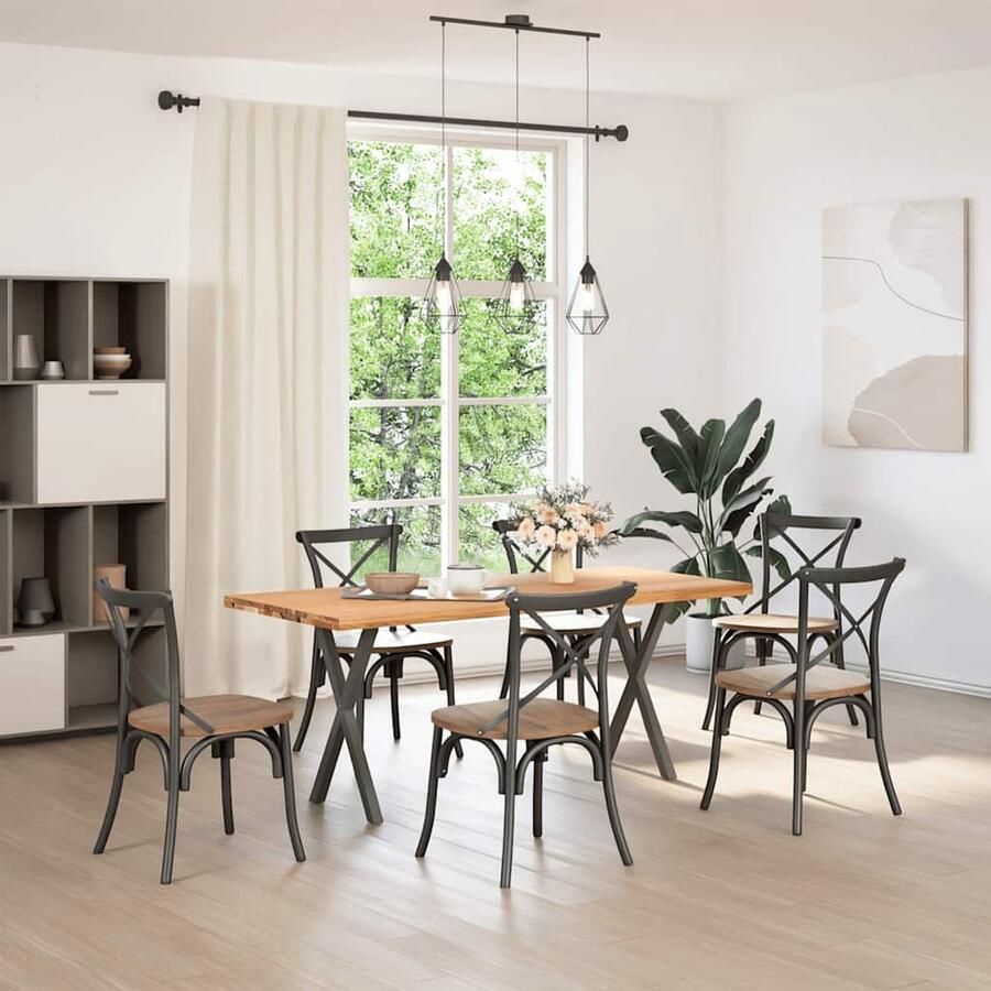 VidaXL Eettafel 180x80 cm Massief Eikenhout Eettafel Eettafels Eetkamertafel Keukentafel