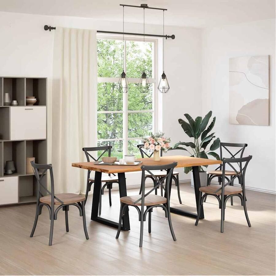 VidaXL Eettafel 180x90 cm Massief Eikenhout Eettafel Eettafels Eetkamertafel Keukentafel