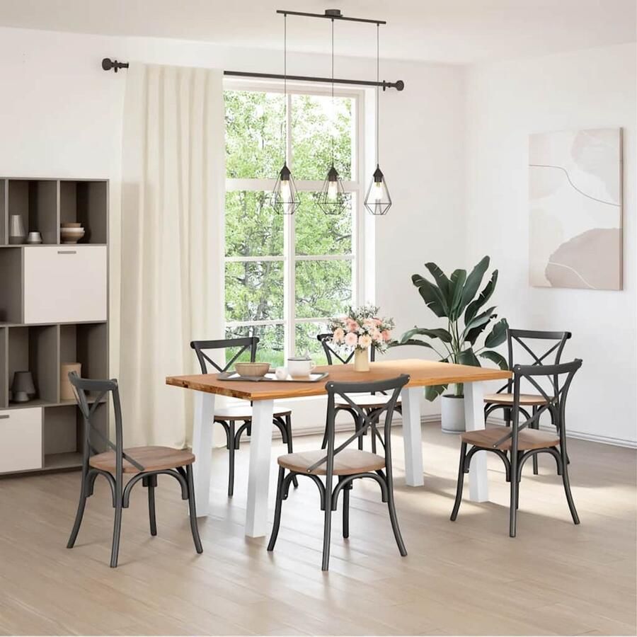 VidaXL Eettafel 180x90 cm massief eikenhout Eettafel Houten Eettafel Eikentafel Salontafel Diningtable