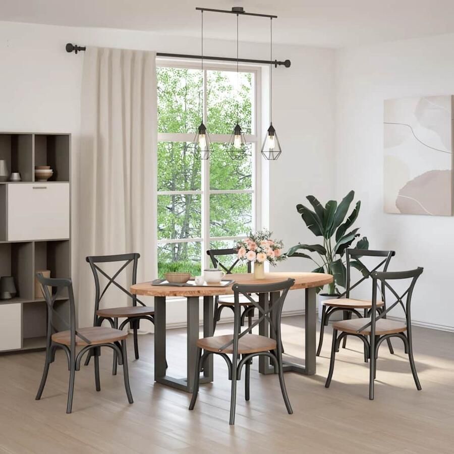 VidaXL Eettafel 180x90x74 cm Ovaal Eikenhout Eetkamertafel Eikenhouten Tafel Ronde Tafel Salontafel Grote Tafel