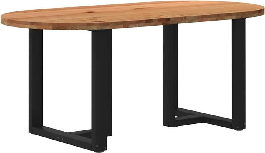 VidaXL Ovale Eettafel 180x90x74 cm Massief Eiken Eetkamertafel Eikenhouten Tafel Ovale Tafel Grote Tafel Solide Tafel Moderne Tafel Luxe Tafel Diningtable Salontafel