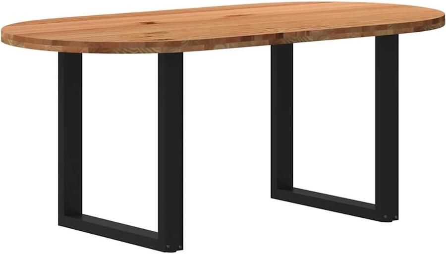 VidaXL Ovale Eettafel 180x90 cm Massief Eikenhout Eettafel Eettafels Eetkamertafel Keukentafel - Foto 2