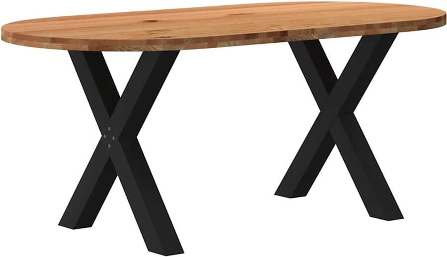 VidaXL Eettafel Ovaal 180x90x74 cm Massief Eiken Eettafel Eettafels Eetkamertafel Keukentafel - Foto 2