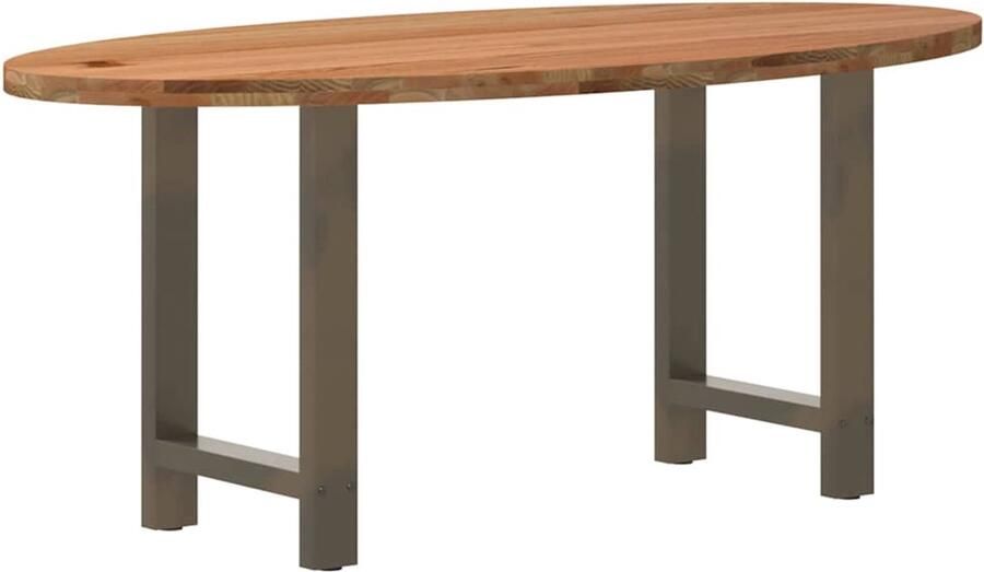 VidaXL Eettafel 180x90x74 cm ovaal massief eikenhout lichtbruin