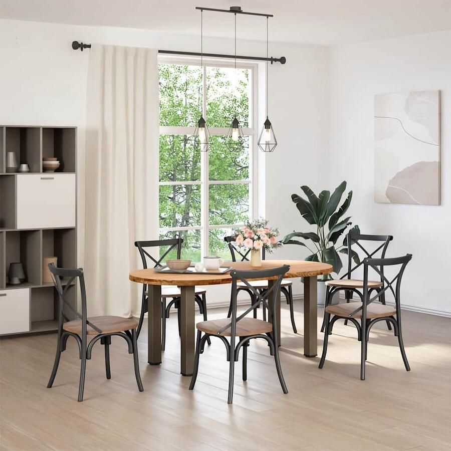 VidaXL Eettafel 180x90x74 cm Massief Eikenhout Eetkamertafel Eikenhouten Tafel Ronde Tafel Grote Tafel Salontafel Diningtable Oak Table Wooden Table