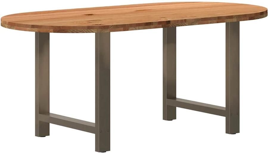 VidaXL Eettafel 180x90x74 cm ovaal massief eikenhout lichtbruin