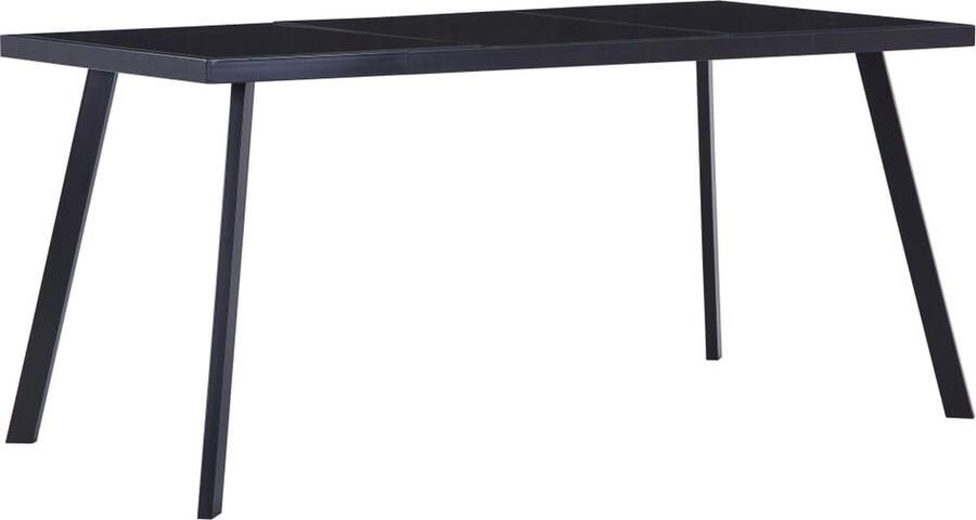 VidaXL Eettafel 180x90x75 cm Gehard glas Zwart Eetkamertafel Zwarte Eettafel Glas Eettafel Staaletafel Industrieel Meubilair Moderne Eettafel Salontafel Diningtable Tafellamp Stoelen - Foto 2