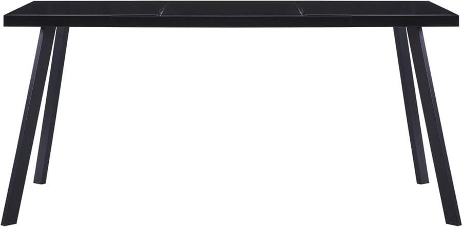 VidaXL Eettafel 180x90x75 cm Gehard glas Zwart Eetkamertafel Zwarte Eettafel Glas Eettafel Staaletafel Industrieel Meubilair Moderne Eettafel Salontafel Diningtable Tafellamp Stoelen