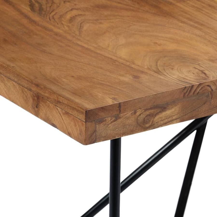 VidaXL Eettafel 180x90x76 cm Acaciahout en Staal Industriele Tafel Eettafel Industrieel Acacia Tafels Massieve Eettafel Salontafels Diningtable Wooden Dining Table Zwarte Eettafel Bruine Eettafel - Foto 2