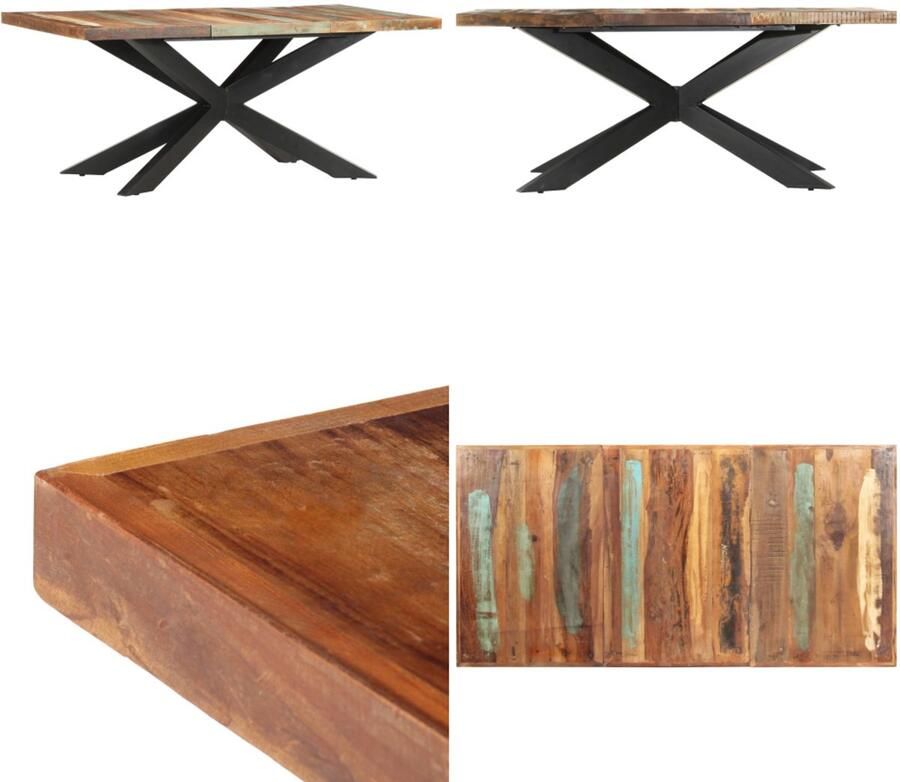 VidaXL Eettafel 180x90x76 cm massief gerecycled hout Eettafel Eettafels Tafel Tafels