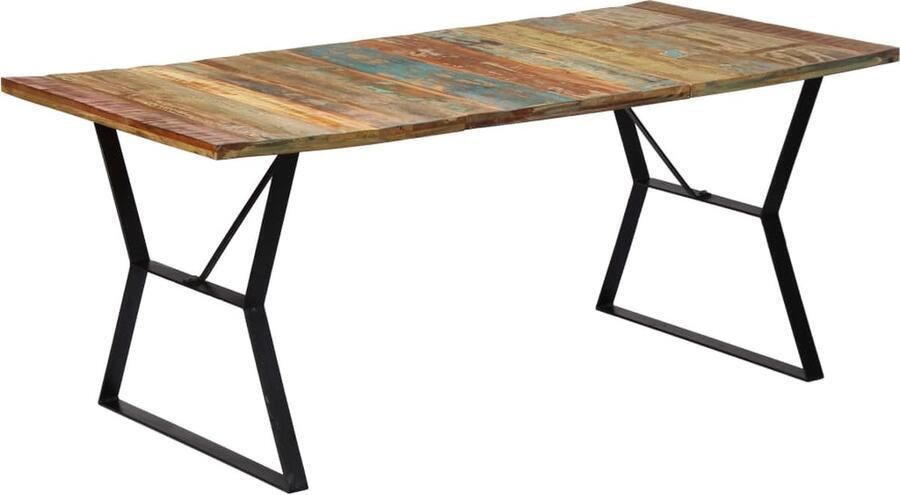 VidaXL Eettafel 180x90x76 cm Massief Gerecycled Hout Retro Eettafels Houten Eettafels Vintage Meubels Gerecyclede Meubelen Unieke Eettafels Salontafels Dining Tables - Foto 2