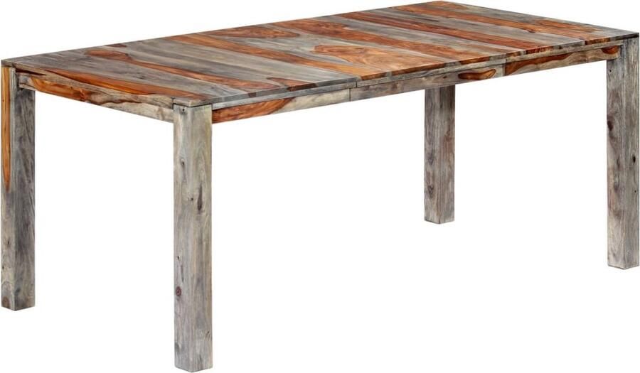 VidaXL Eettafel 180x90x76 cm Massief Sheeshamhout Grijs Eetkamertafel Sheeshamhouten Tafel Landelijke Tafel Grijze Tafel Salontafel Diningtable - Foto 2