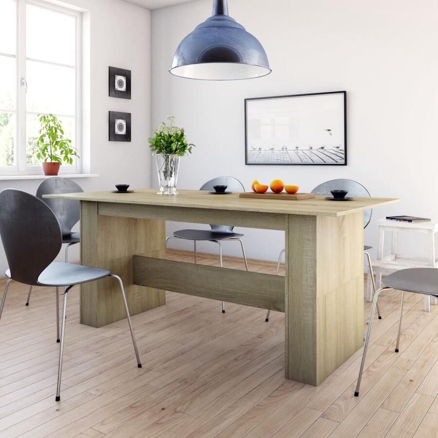 VidaXL Eettafel 180x90x76 cm Sonoma eiken kleur Eettafel Salontafel Houten Tafel Eetkamertafel Diningtable Sonoma Eiken - Foto 2