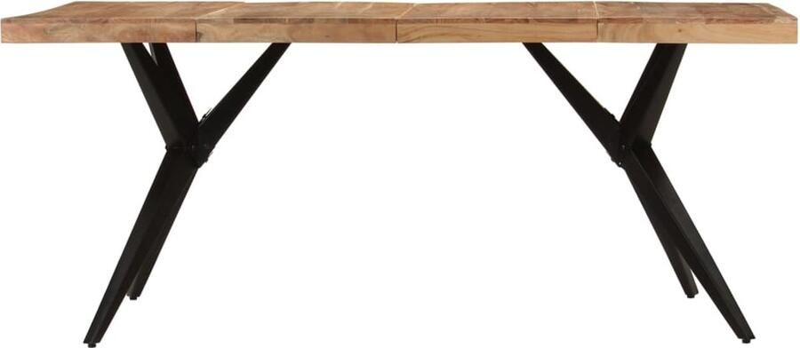 The Living Store Eettafel 180x90x77 cm massief acaciahout zwart Industriele Eettafel Acacia Hout Eettafel Houten Eettafel Eetkamertafel Salontafel