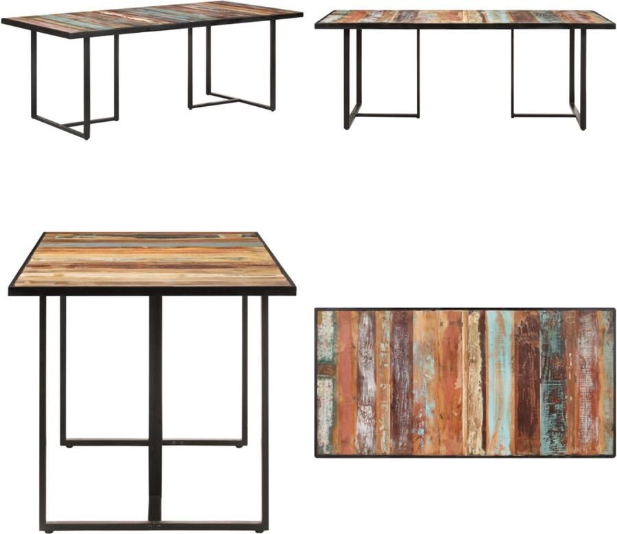 VidaXL Eettafel 200 cm massief gerecycled hout Eettafel Eettafels Eetkamertafel Eetkamertafels