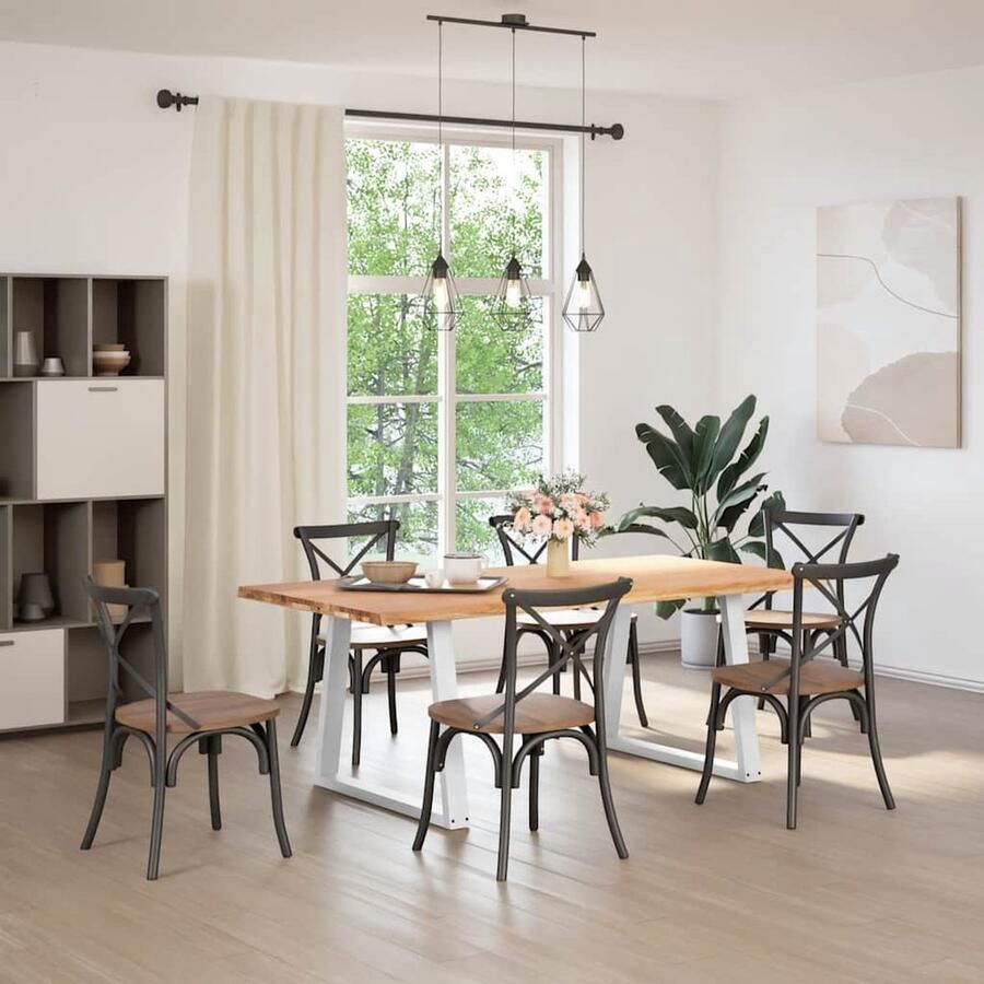 VidaXL Eettafel 200x100 cm Massief Eikenhout Eettafel Eettafels Eetkamertafel Keukentafel