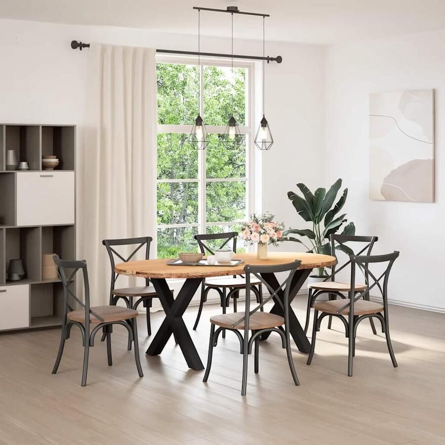 VidaXL Eettafel Ovaal 200x100 cm Eikenhout Eettafel Houten Eettafel Eikentafel Ovale Eettafel Salontafel Diningtable Eetkamerset Keukenaccessoires