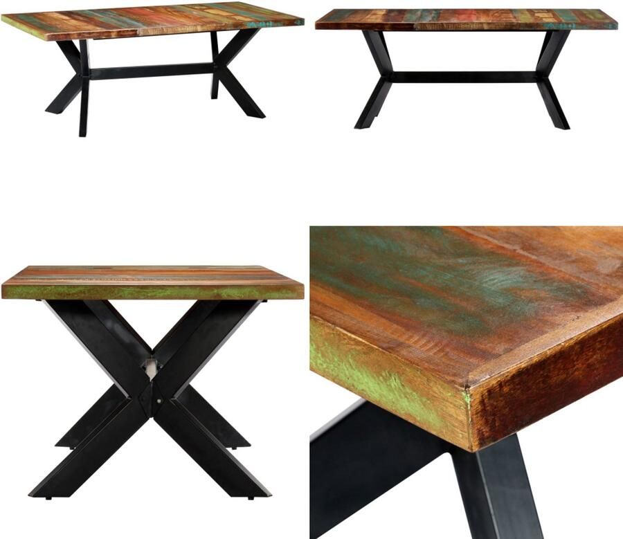 VidaXL Eettafel 200x100x75 cm massief gerecycled hout Eettafel Eettafels Eetkamertafel Eetkamertafels