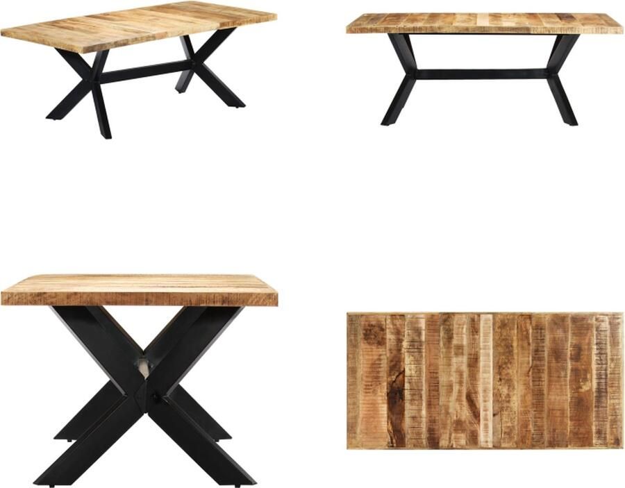 VidaXL Eettafel 200x100x75 cm massief mangohout Eettafel Eettafels Eetkamertafel Eetkamertafels - Foto 2