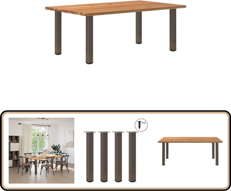 VidaXL Eettafel 200x120x74 cm Massief Eikenhout Eettafel Eettafels Eetkamertafel Keukentafel