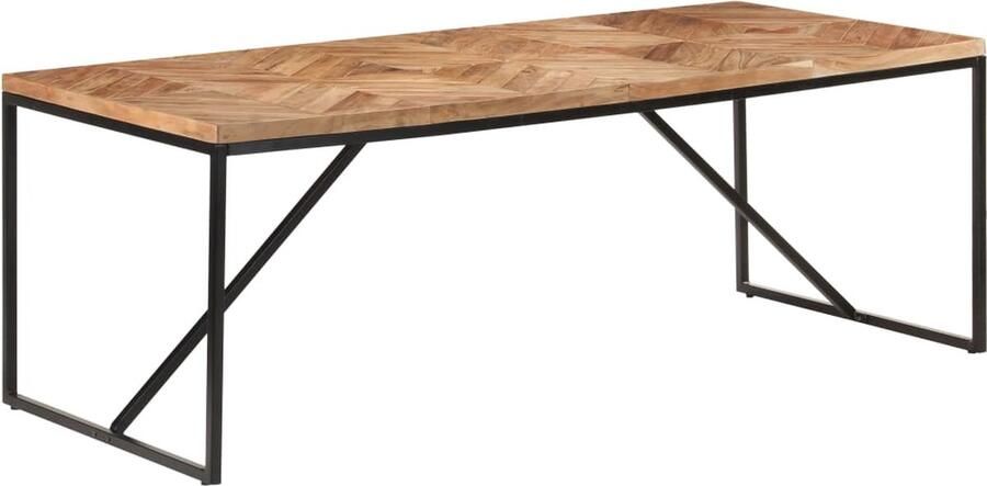 VidaXL -Eettafel-200x90x76-cm-massief-acaciahout-en-mangohout - Foto 2