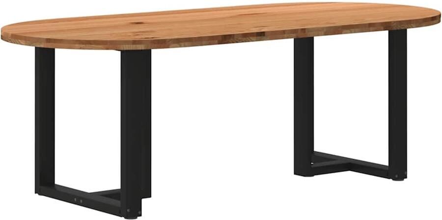 VidaXL Eettafel Ovaal 220x100x74 cm Eikenhout Eettafel Eettafels Eetkamertafel Keukentafel - Foto 2