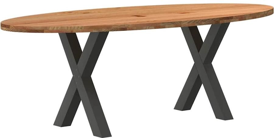 VidaXL Eettafel 220x100x74 cm Massief Eikenhout Eettafel Eettafels Eetkamertafel Keukentafel - Foto 2