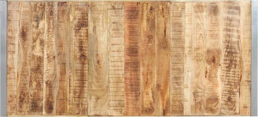 VidaXL Eettafel 220x100x75 cm Ruw Mangohout Eetkamertafel Mangohout Industrieel Design Ruwe Houtlook Stevige Constructie Metalen Poten Unieke Stijl Montage Benodigd - Foto 2