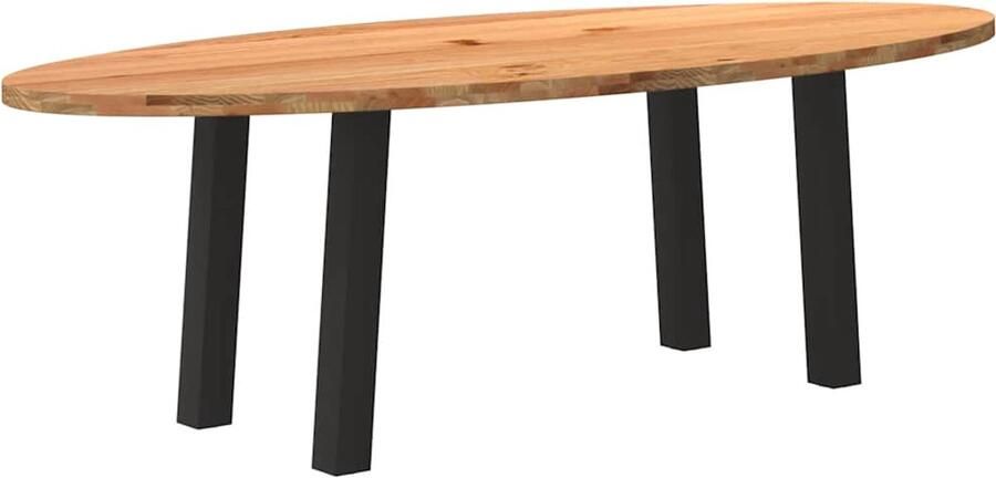 VidaXL Eettafel Ovaal Massief Eikenhout 240x100 cm Eettafel Eettafels Eetkamertafel Keukentafel - Foto 2