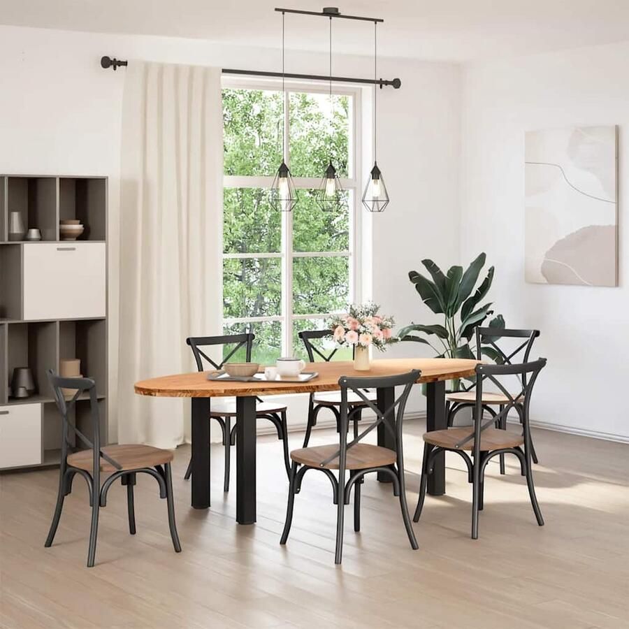 VidaXL Eettafel 240x100x74 cm Ovaal Eikenhout Eettafel Houten Eettafel Eikentafel Salontafel Diningtable Grote Eettafel Oval Eettafel