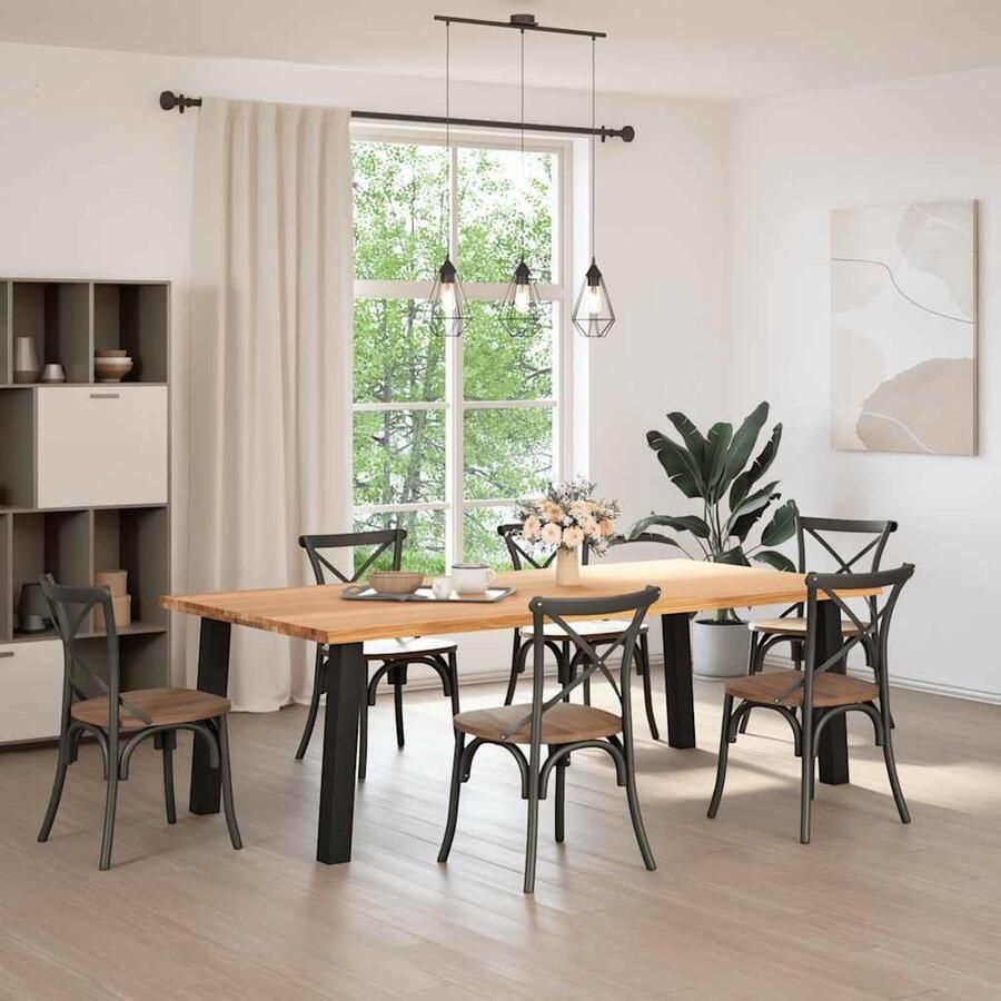 VidaXL Eettafel 240x120x74 cm Massief eikenhout Eettafel Houten Eettafel Eikentafel Grote Eettafel Salontafel Diningtable Eetkamerset - Foto 2