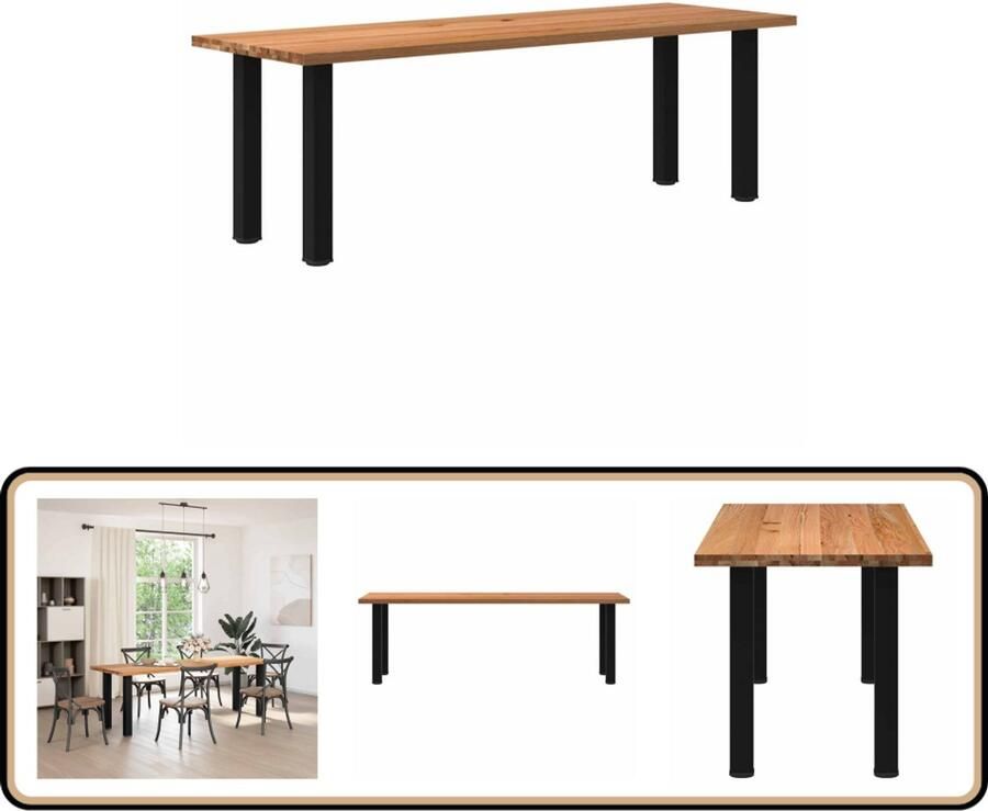 VidaXL Eettafel 240x80x74 cm Massief Eikenhout Eettafel Eettafels Eetkamertafel Keukentafel