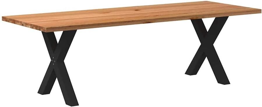 VidaXL Eettafel 240x90 cm Massief Eikenhout Eettafel Eettafels Eetkamertafel Keukentafel