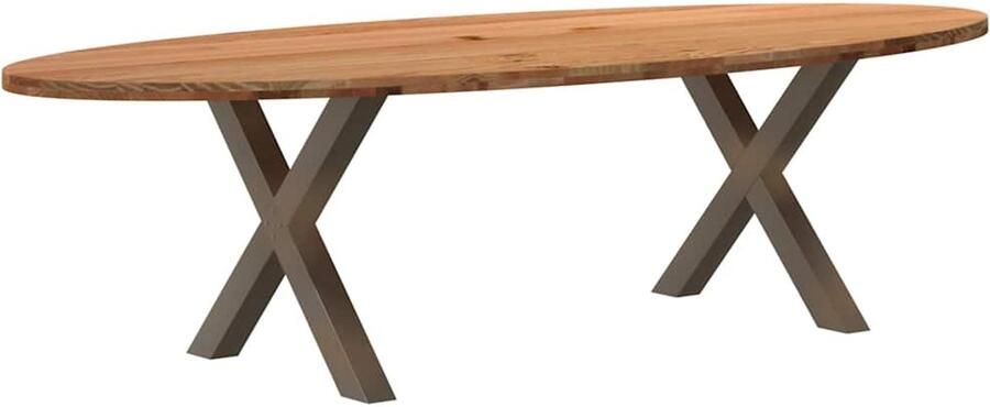 VidaXL Eettafel 280x120x74 cm ovaal massief eikenhout lichtbruin